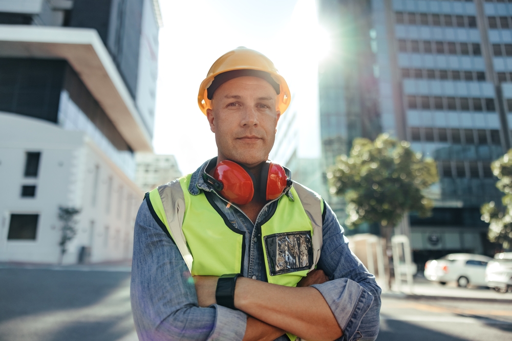 Confident,Construction,Worker,Looking,At,The,Camera,Outdoors.,Mid-adult,Civil